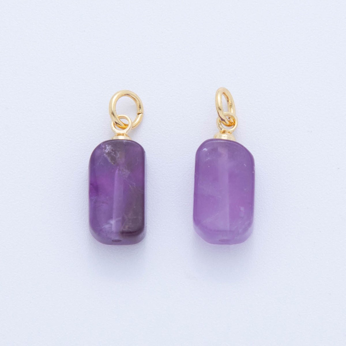 18K Gold Filled Gemstone Rectangular Chip Mini Charm | AF412 - AF418