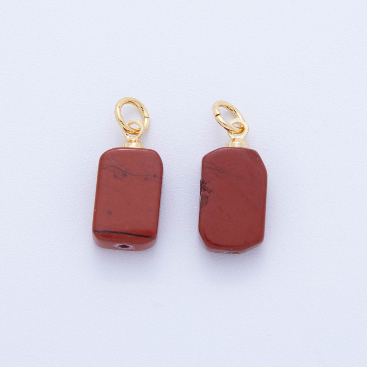18K Gold Filled Gemstone Rectangular Chip Mini Charm | AF412 - AF418