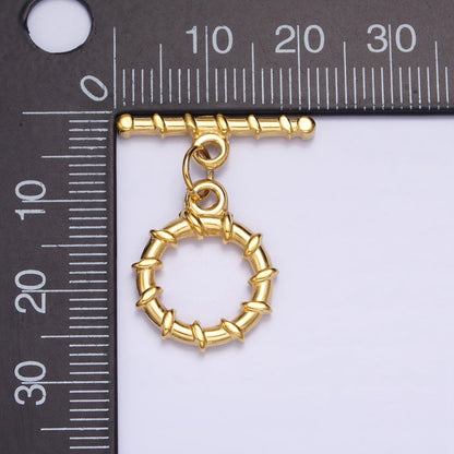 18K Gold Filled Geometric Tie Toggle Clasps in Gold &amp; Silver | Z-299 Z-300