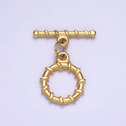 18K Gold Filled Geometric Tie Toggle Clasps in Gold &amp; Silver | Z-299 Z-300