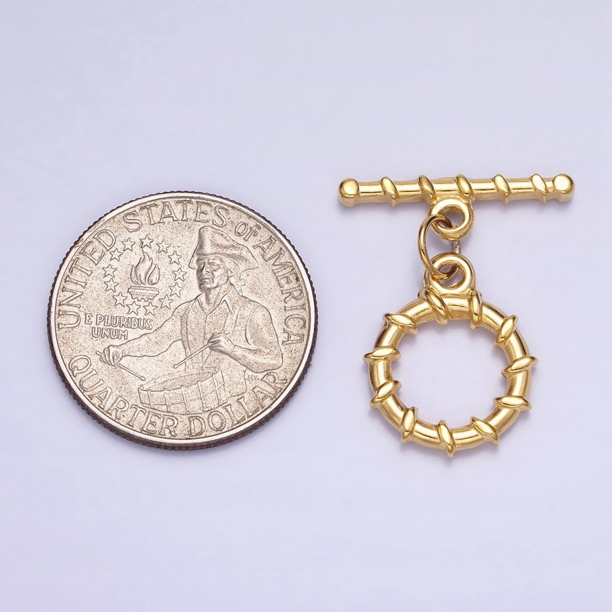 18K Gold Filled Geometric Tie Toggle Clasps in Gold &amp; Silver | Z-299 Z-300