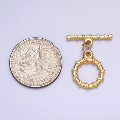 18K Gold Filled Geometric Tie Toggle Clasps in Gold &amp; Silver | Z-299 Z-300