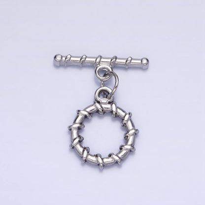 18K Gold Filled Geometric Tie Toggle Clasps in Gold &amp; Silver | Z-299 Z-300
