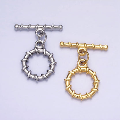 18K Gold Filled Geometric Tie Toggle Clasps in Gold &amp; Silver | Z-299 Z-300