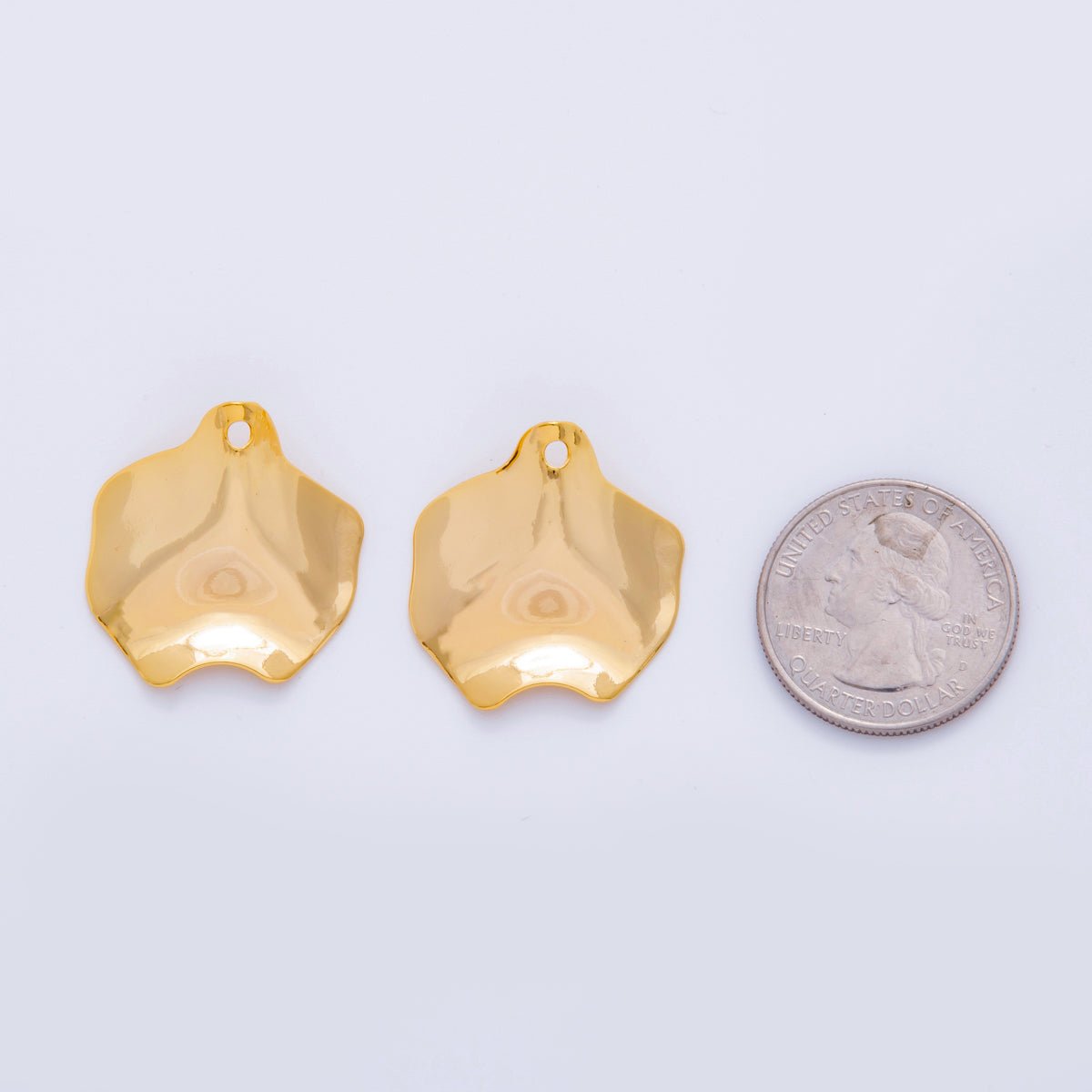 18K Gold Filled Hammered Abstract Thin Charm Finding | Z1178
