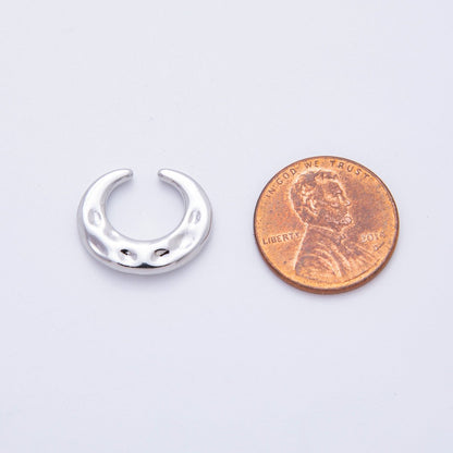 18K Gold Filled Hammered Wide Ear Cuff Earrings in Gold &amp; Silver | AI261
