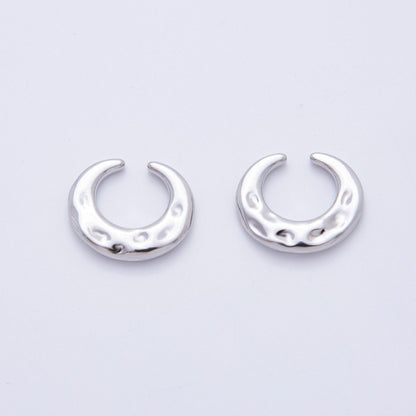 18K Gold Filled Hammered Wide Ear Cuff Earrings in Gold &amp; Silver | AI261