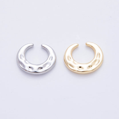 18K Gold Filled Hammered Wide Ear Cuff Earrings in Gold &amp; Silver | AI261