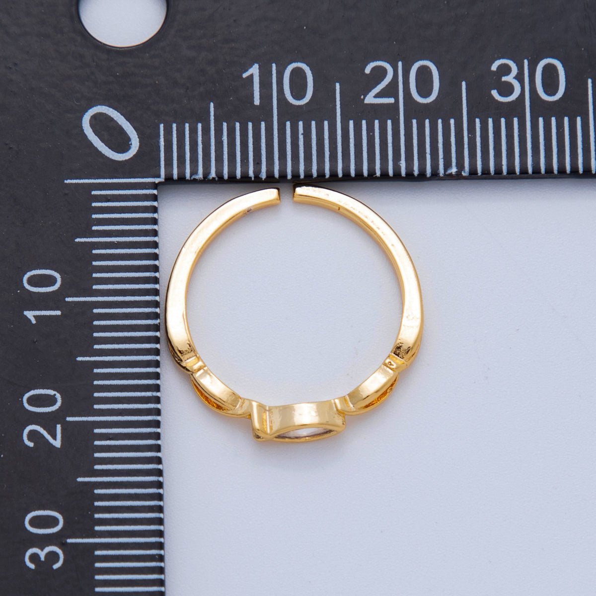 18K Gold Filled Marquise CZ Twisted Thin Ring | O2035