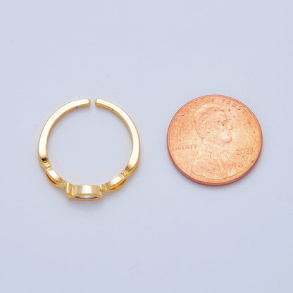 18K Gold Filled Marquise CZ Twisted Thin Ring | O2035