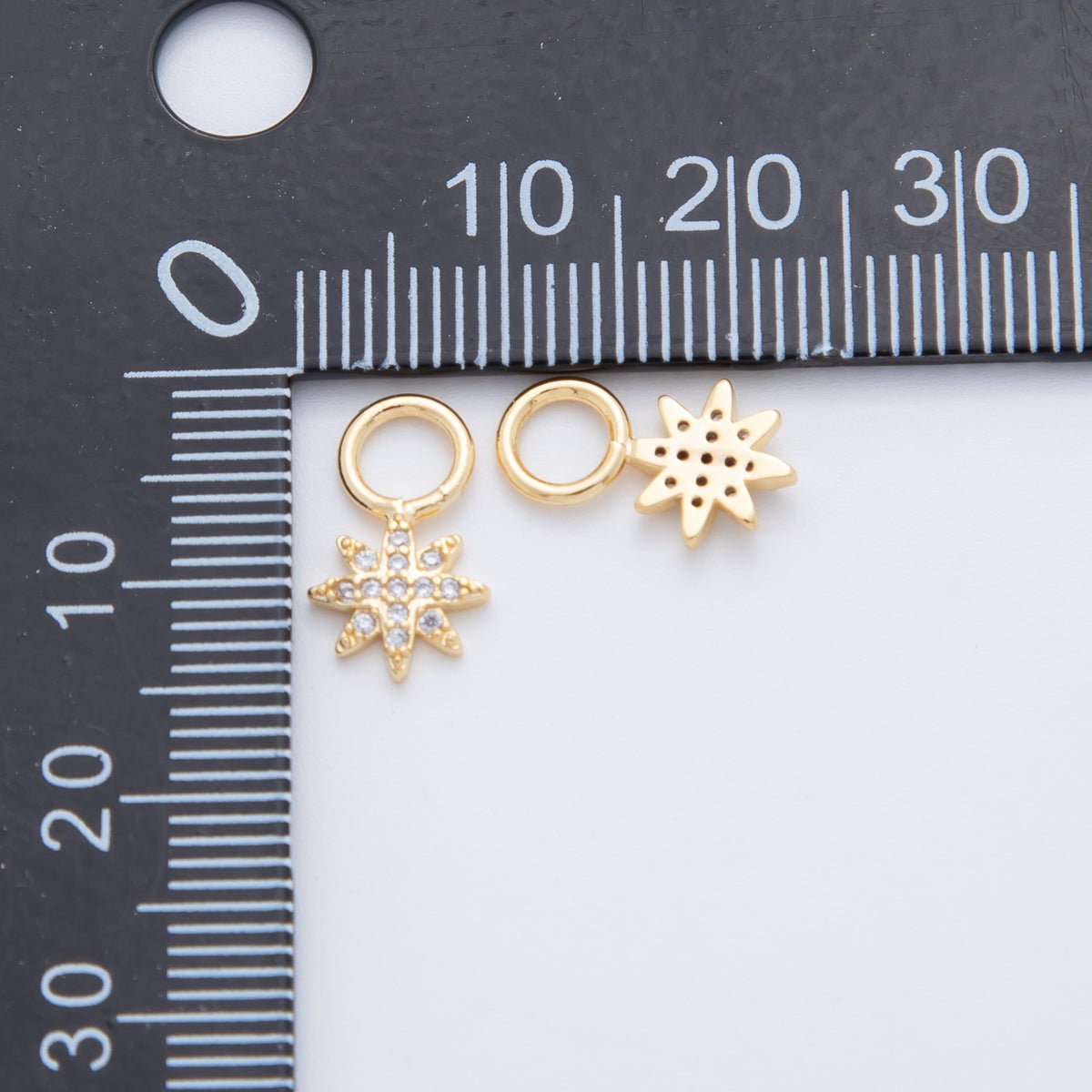 18K Gold Filled Micro Paved Celestial Star Add-On Drop Earring Charm | AF741