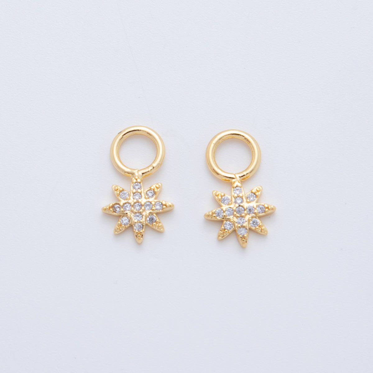 18K Gold Filled Micro Paved Celestial Star Add-On Drop Earring Charm | AF741