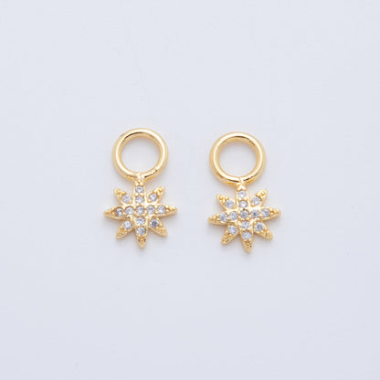 18K Gold Filled Micro Paved Celestial Star Add-On Drop Earring Charm | AF741