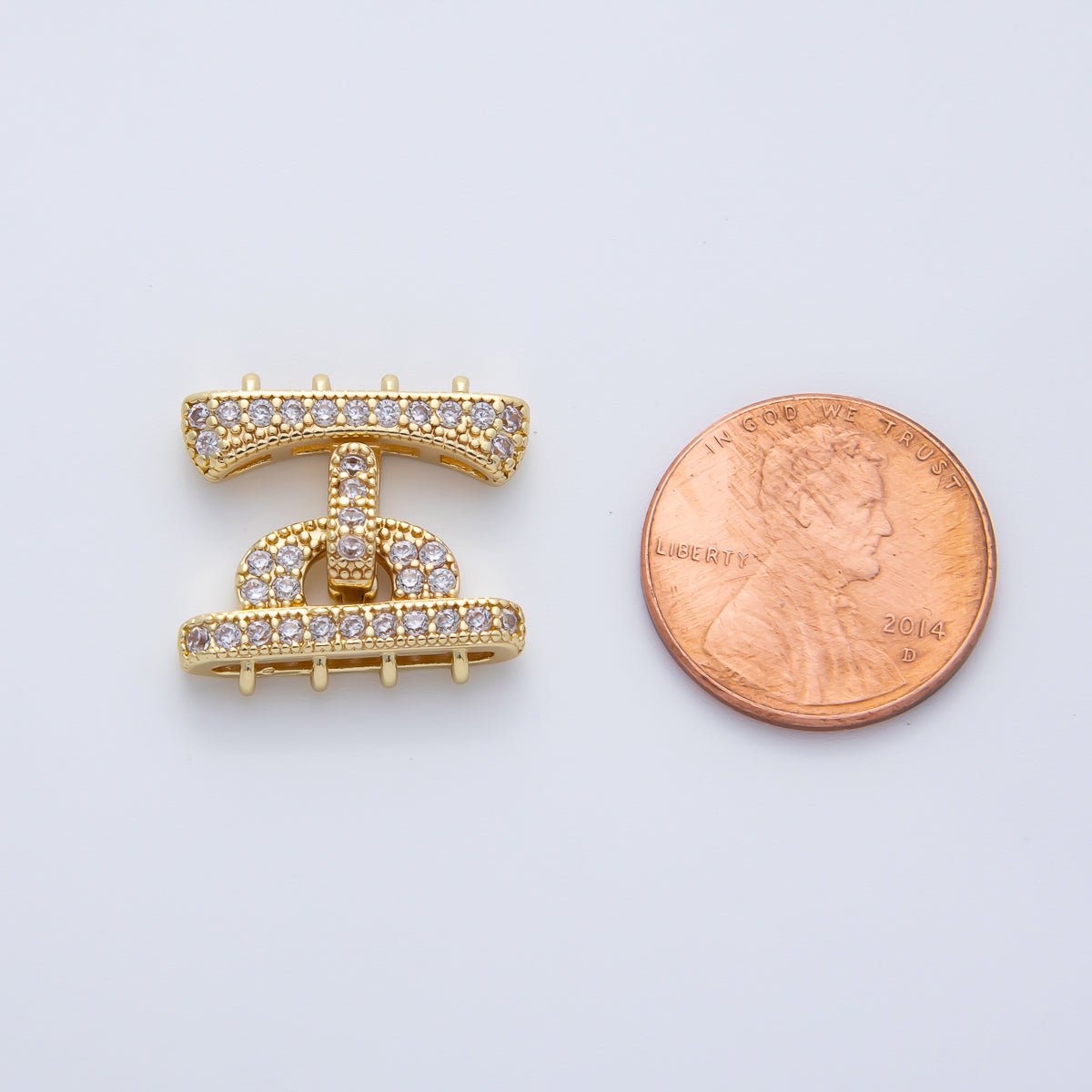 18K Gold Filled Micro Paved CZ 19mm Detangler Finding | Z1464