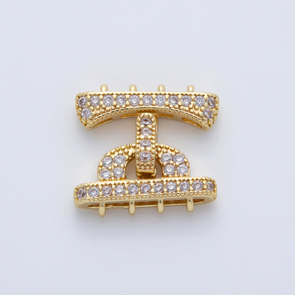 18K Gold Filled Micro Paved CZ 19mm Detangler Finding | Z1464