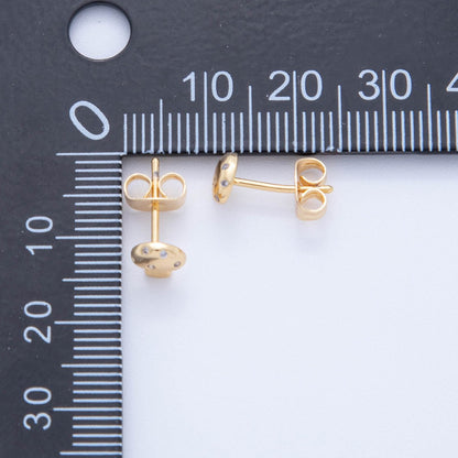 18K Gold Filled Micro Paved CZ Mini Mushroom Stud Earrings | AI381