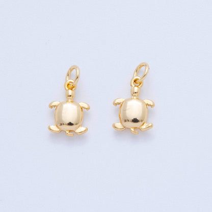 18K Gold Filled Mini Minimalist Turtle Tortoise 3D Multidimensional Charm | N313
