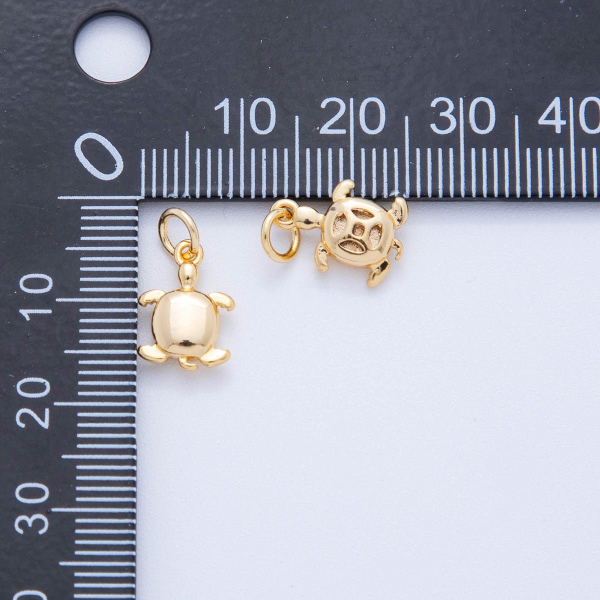 18K Gold Filled Mini Minimalist Turtle Tortoise 3D Multidimensional Charm | N313
