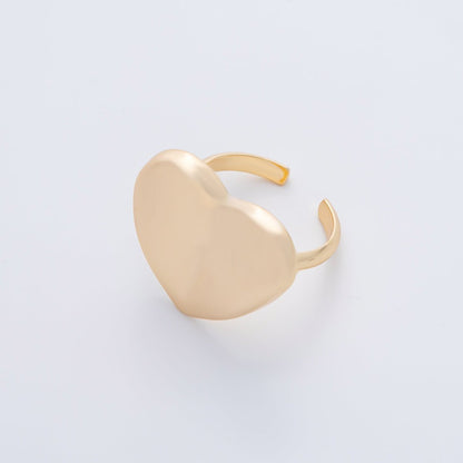18K Gold Filled Minimalist Heart Solitaire Statement Ring | O626