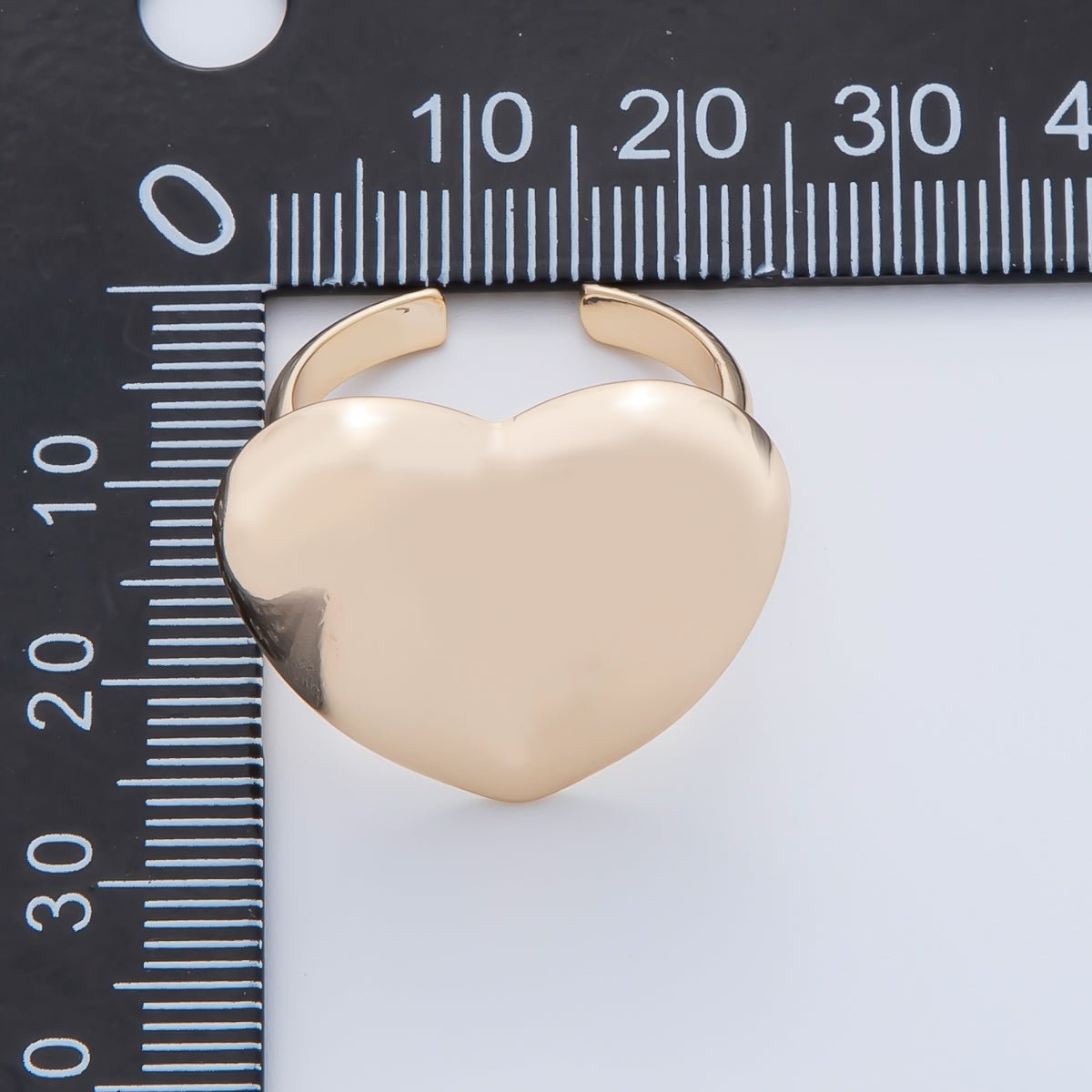 18K Gold Filled Minimalist Heart Solitaire Statement Ring | O626