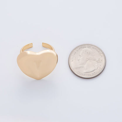 18K Gold Filled Minimalist Heart Solitaire Statement Ring | O626