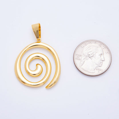 18K Gold Filled Minimalist Loop Spiral Pendant | AF1119