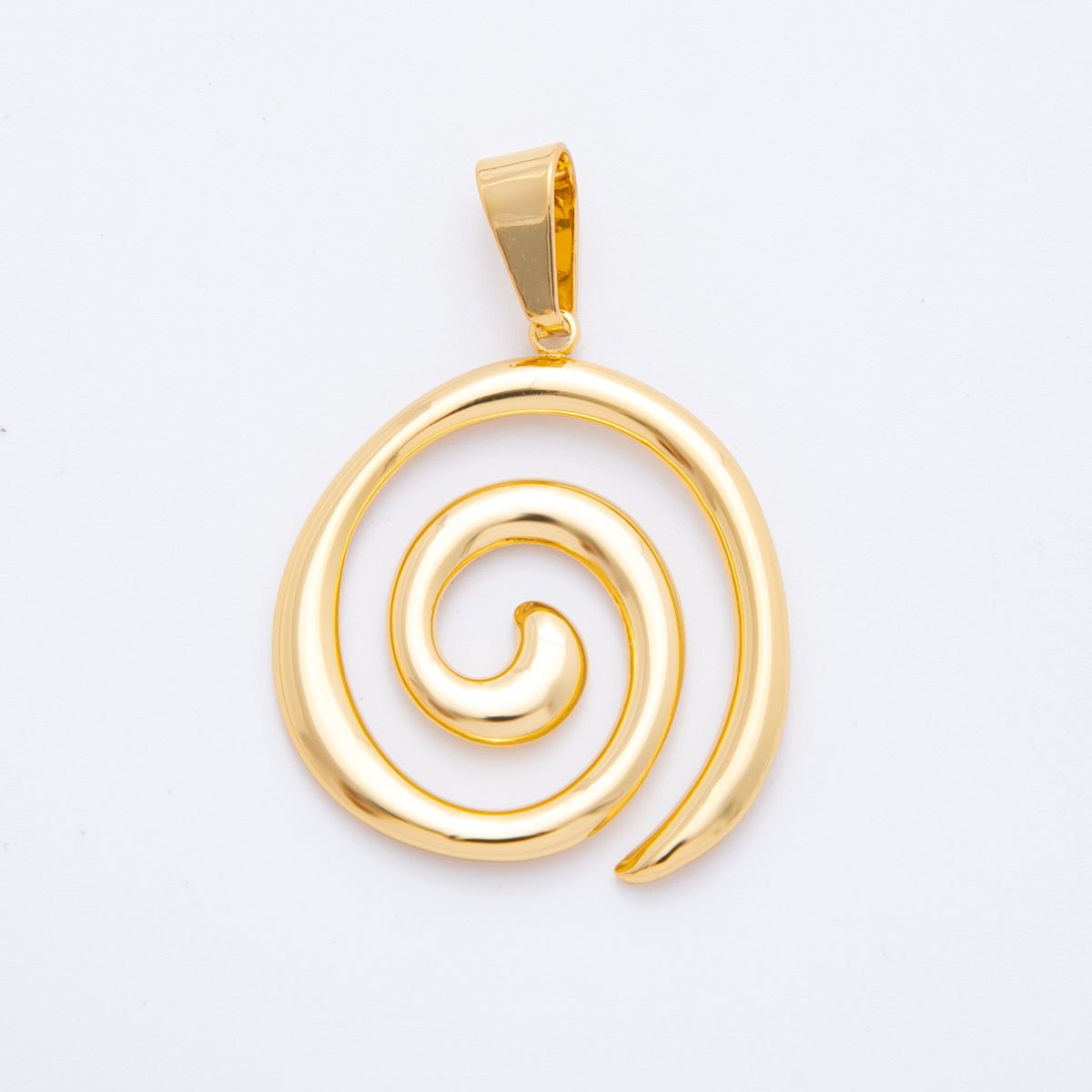 18K Gold Filled Minimalist Loop Spiral Pendant | AF1119
