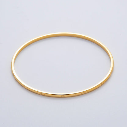 18K Gold Filled Minimalist North Star Imprint Bangle Bracelet | WA-1412