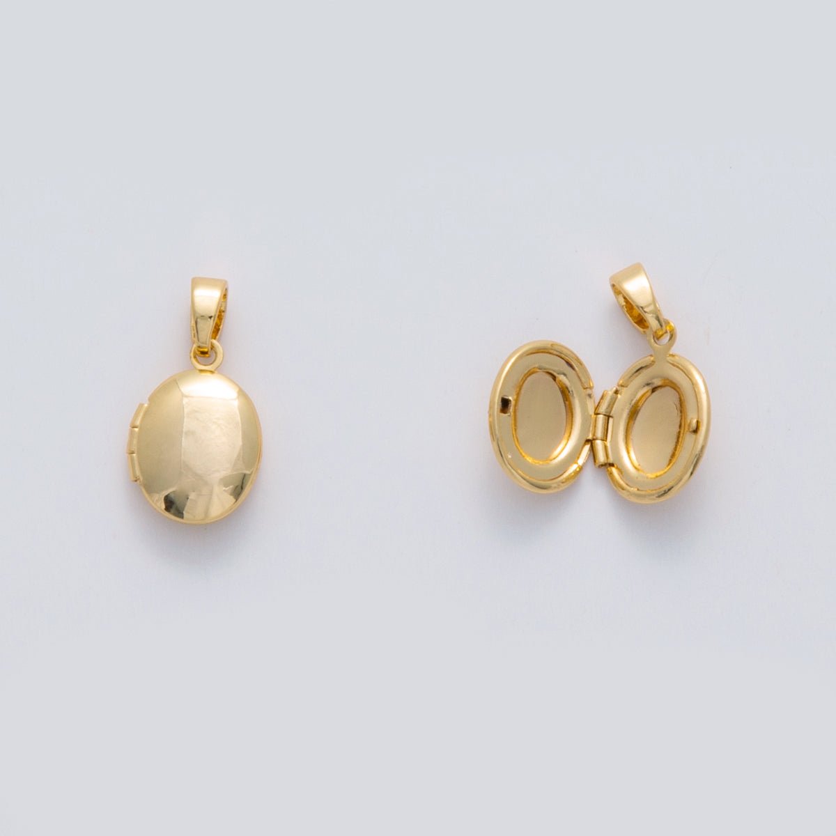 18K Gold Filled Minimalist Oval Locket Pendant | AH690