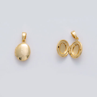 18K Gold Filled Minimalist Oval Locket Pendant | AH690