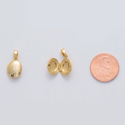 18K Gold Filled Minimalist Oval Locket Pendant | AH690