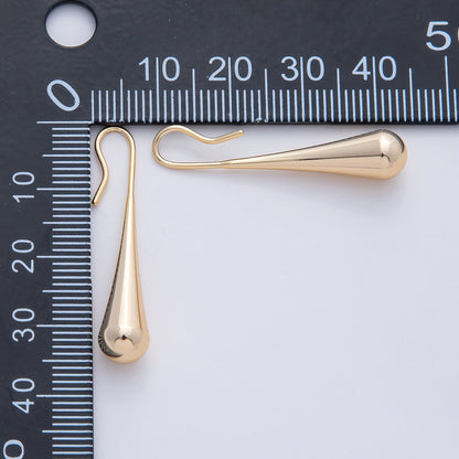 18K Gold Filled Minimalist Teardrop Fish Hook Earrings | AD1661