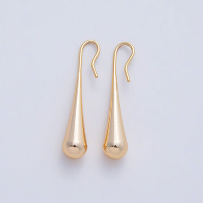 18K Gold Filled Minimalist Teardrop Fish Hook Earrings | AD1661