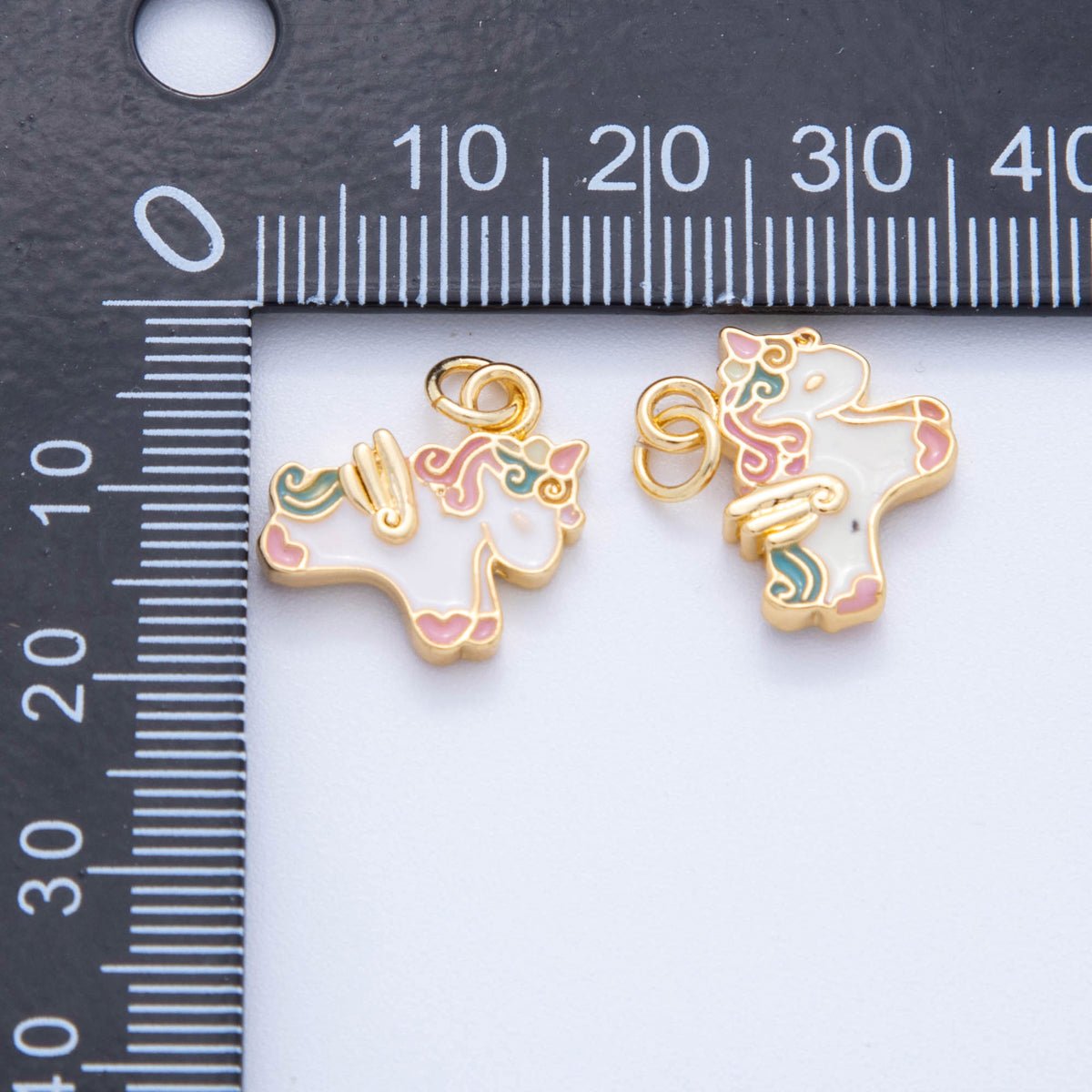 18K Gold Filled Multicolor Enamel Pegasus Horse Charm | AF381