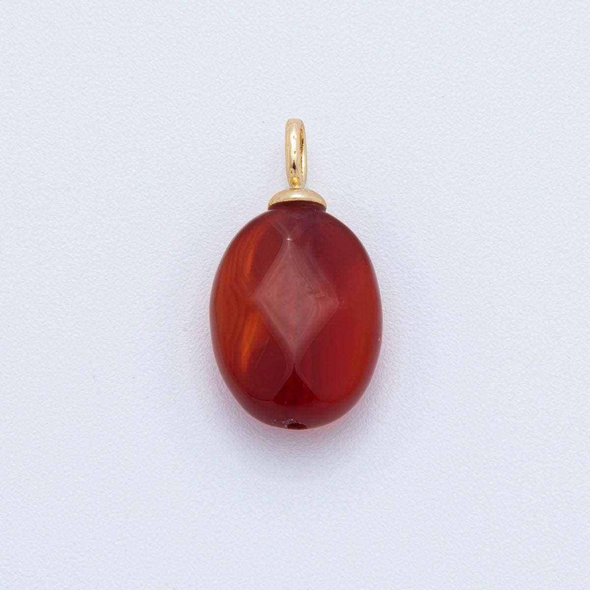 18K Gold Filled 20mm Multifaceted Gemstone Oval Drop Pendant | AF797 -AF800