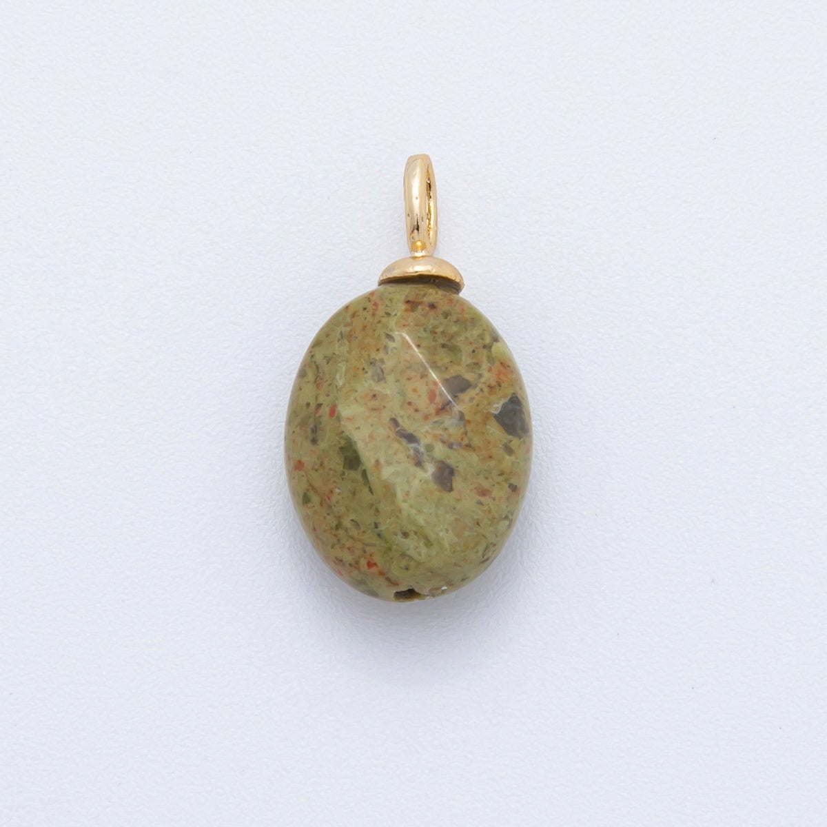 18K Gold Filled 20mm Multifaceted Gemstone Oval Drop Pendant | AF797 -AF800