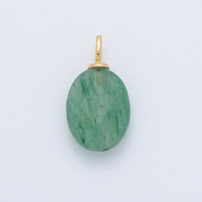 18K Gold Filled 20mm Multifaceted Gemstone Oval Drop Pendant | AF797 -AF800
