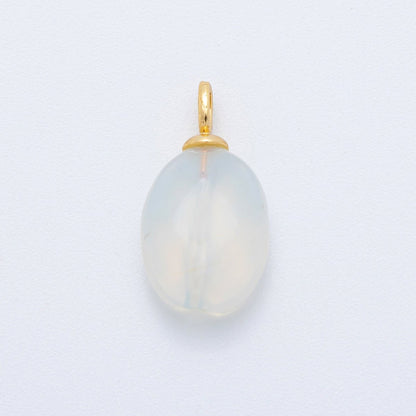 18K Gold Filled 20mm Multifaceted Gemstone Oval Drop Pendant | AF797 -AF800