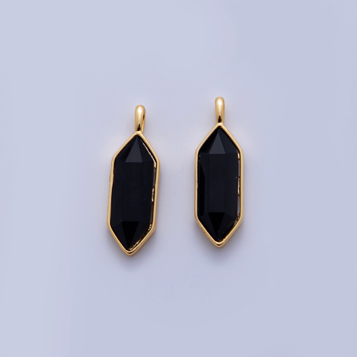 18K Gold Filled Natural Gemstone Hexagon Pendant | AF298 - AF307