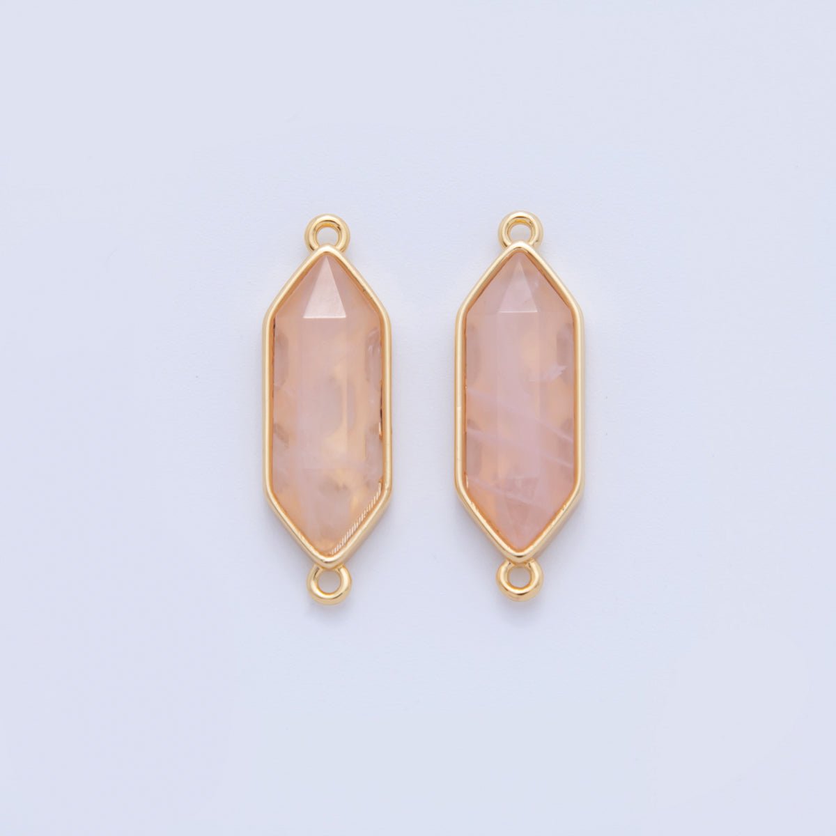 18K Gold Filled Natural Gemstone Hexagon Pendant | Y035 - Y044