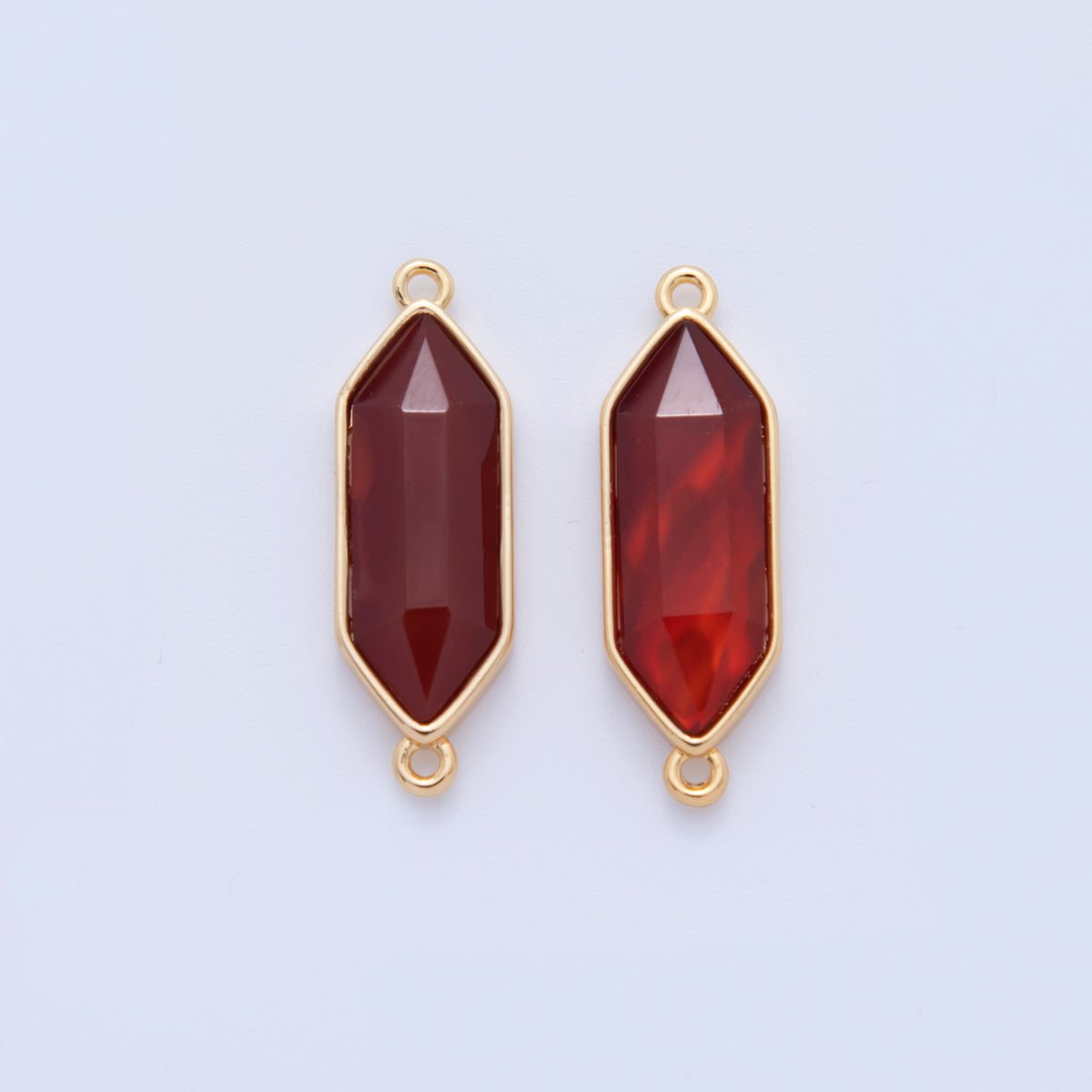 18K Gold Filled Natural Gemstone Hexagon Pendant | Y035 - Y044