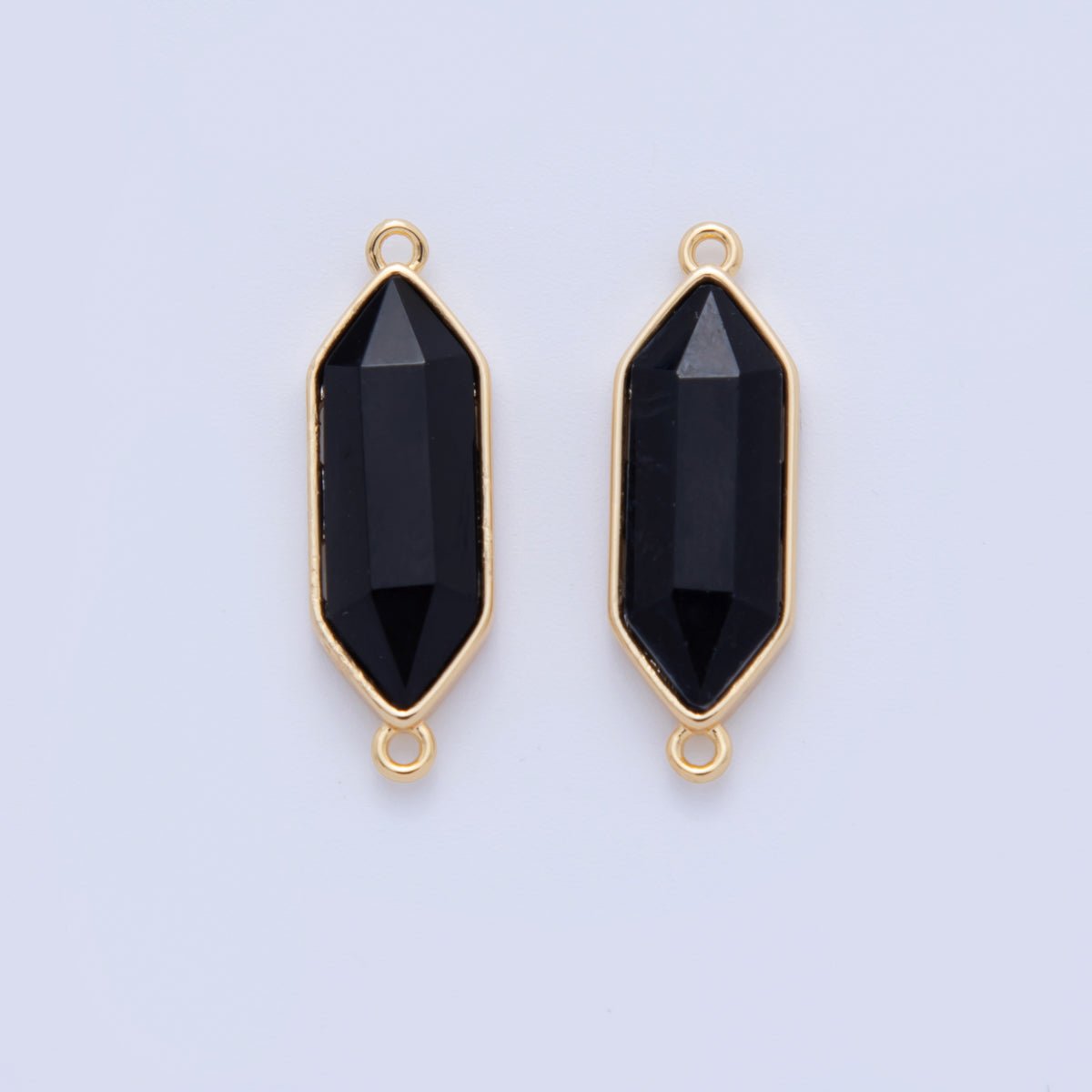 18K Gold Filled Natural Gemstone Hexagon Pendant | Y035 - Y044