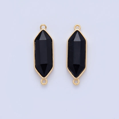 18K Gold Filled Natural Gemstone Hexagon Pendant | Y035 - Y044