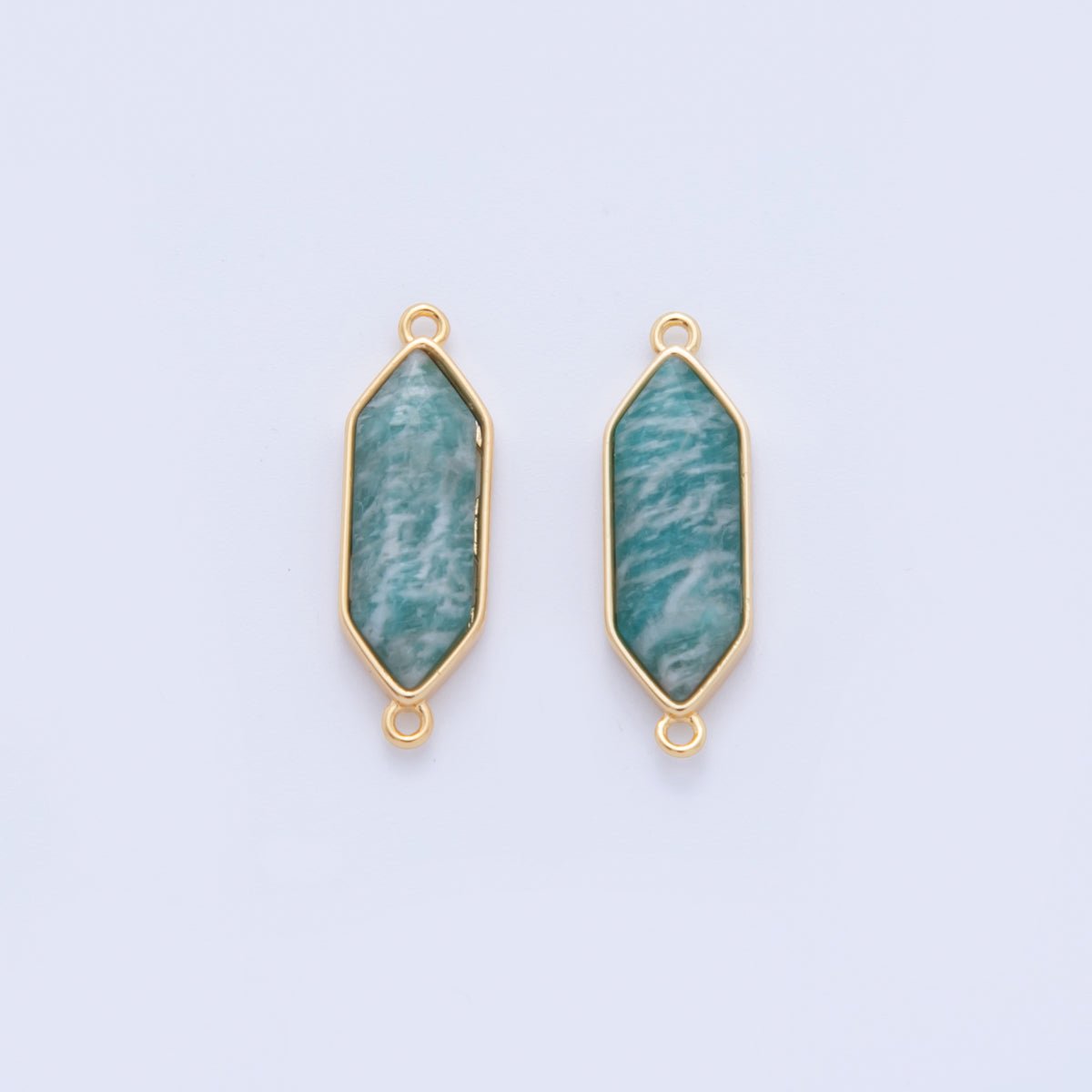18K Gold Filled Natural Gemstone Hexagon Pendant | Y035 - Y044