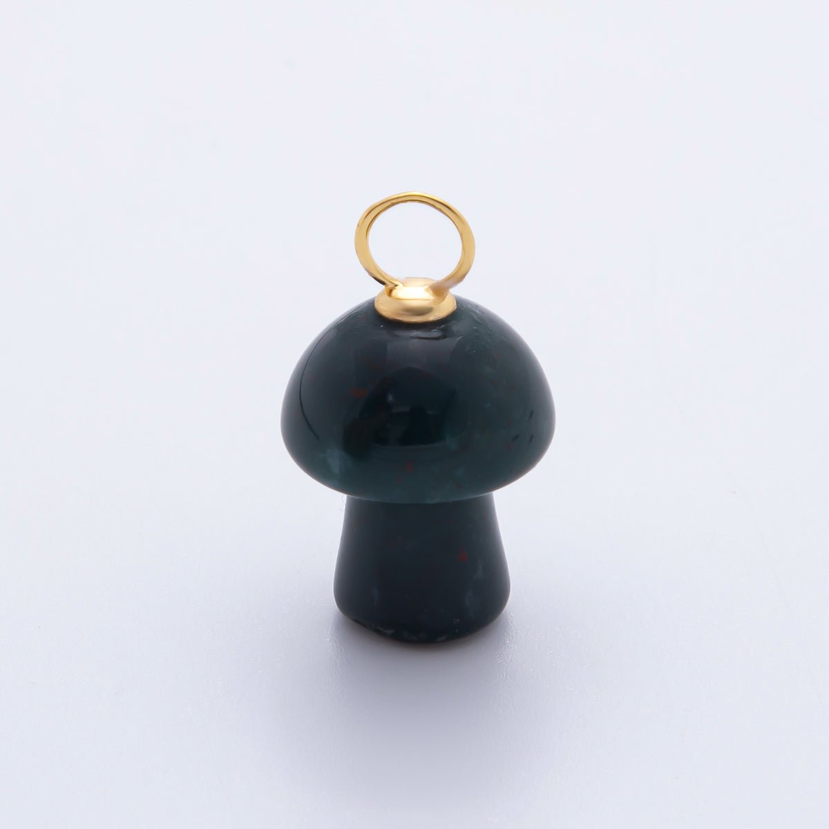 18K Gold Filled Natural Gemstone Mushroom Drop Charm | E404 - E416