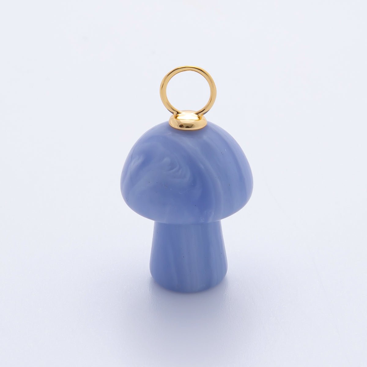 18K Gold Filled Natural Gemstone Mushroom Drop Charm | E404 - E416