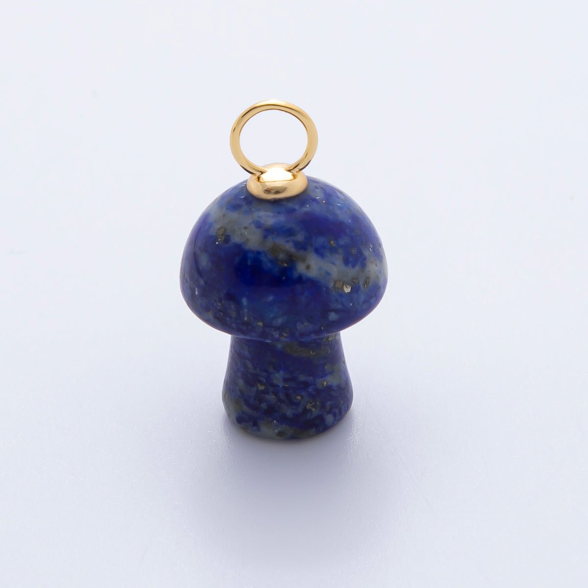 18K Gold Filled Natural Gemstone Mushroom Drop Charm | E404 - E416