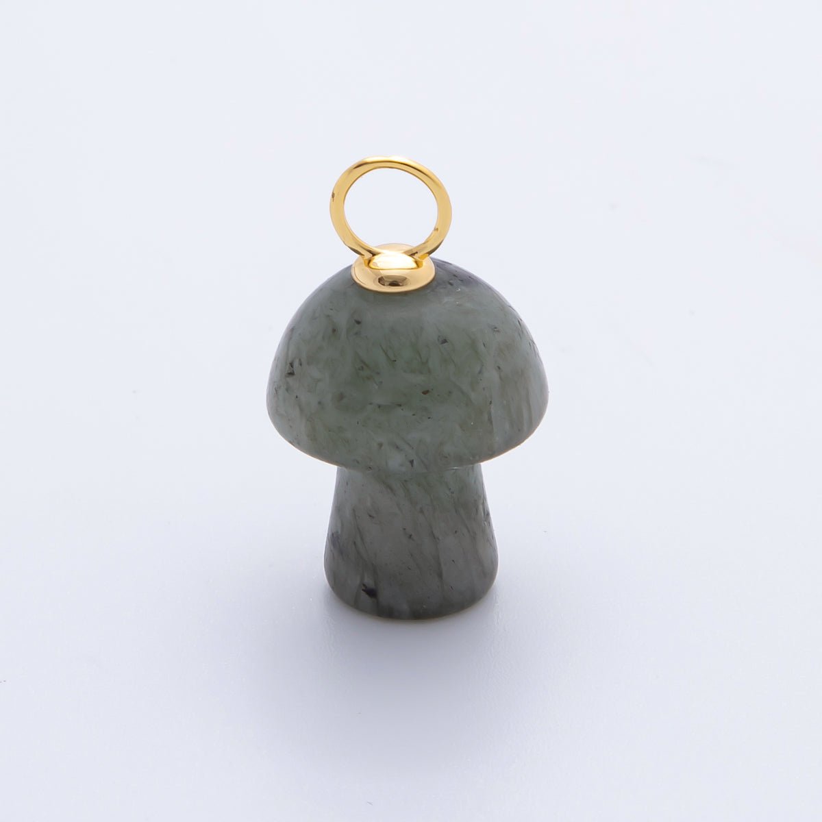 18K Gold Filled Natural Gemstone Mushroom Drop Charm | E404 - E416