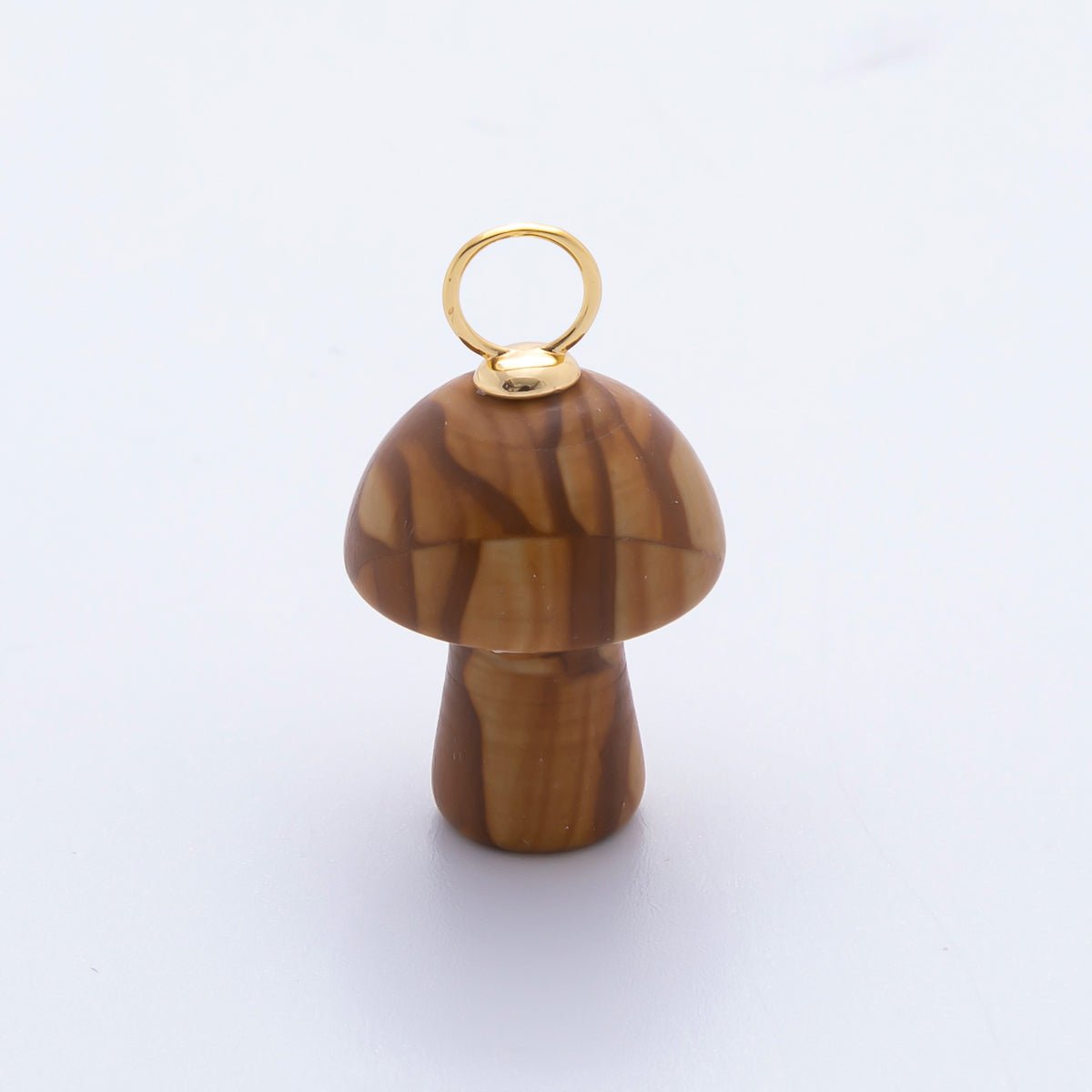 18K Gold Filled Natural Gemstone Mushroom Drop Charm | E404 - E416