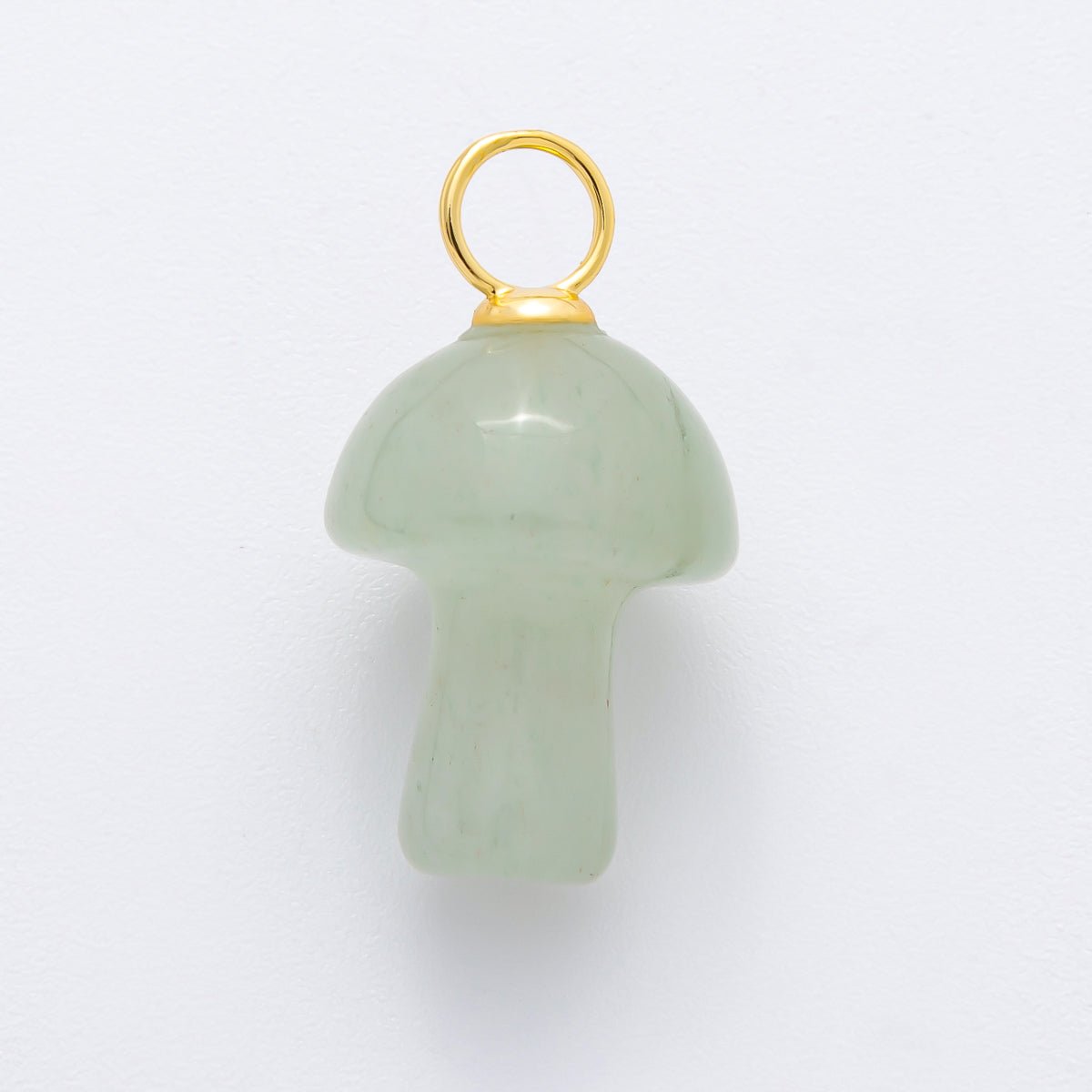 18K Gold Filled Natural Gemstone Mushroom Drop Charm | E404 - E416